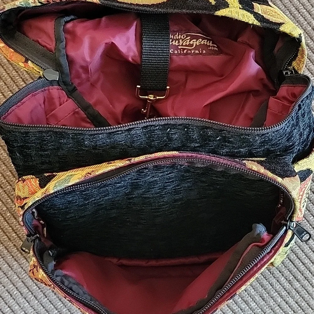 Small Vegan Convertible Boho Tapestry Backpack Sling Bag Purse 11×12.5 - Picture 6 of 7